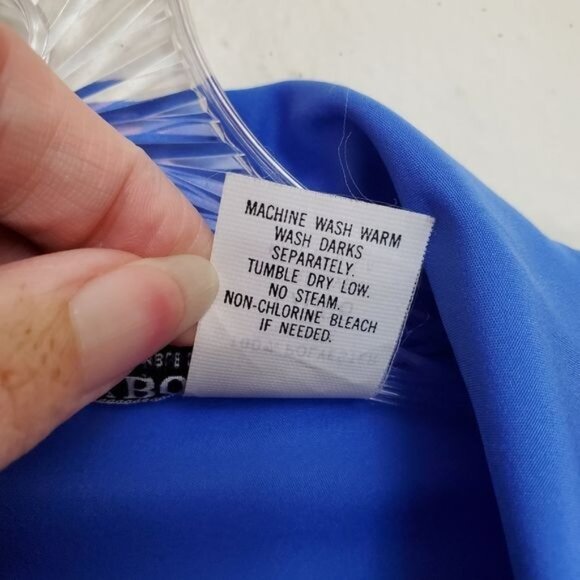 Vintage Judy Bond royal blue tie neck blouse - Picture 5 of 11